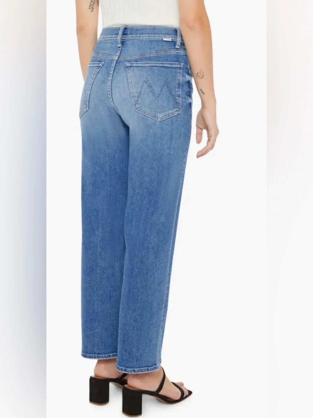 MOTHER Lil' Zip Rambler Flood Jeans Out of the Blue Size 28 - Picture 8 of 8